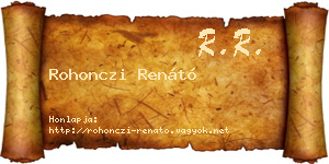 Rohonczi Renátó névjegykártya
