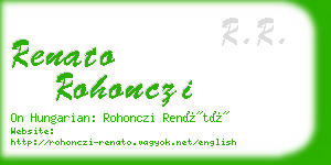 renato rohonczi business card